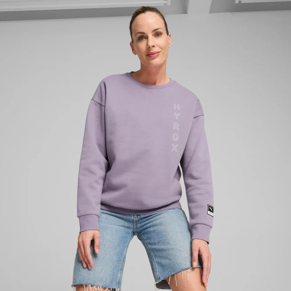 HYROX x PUMA Graphic Crew FL - Purple - S Image 1