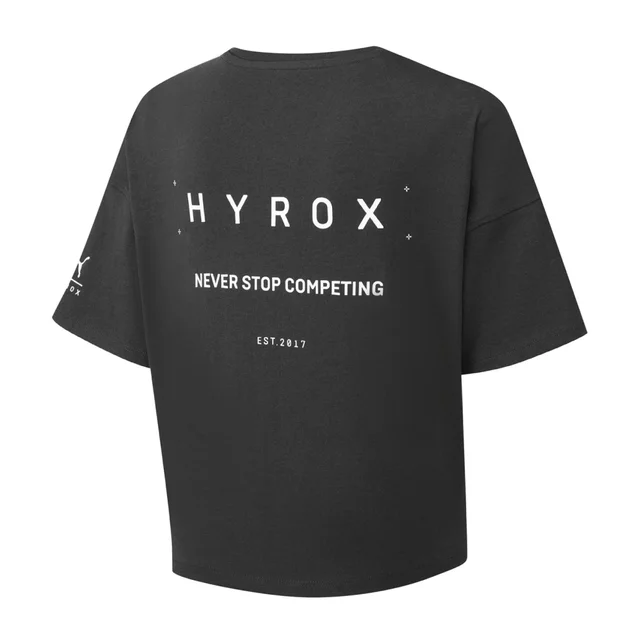 PUMA x Hyrox World Cropped Tee Womens - Dark Grey