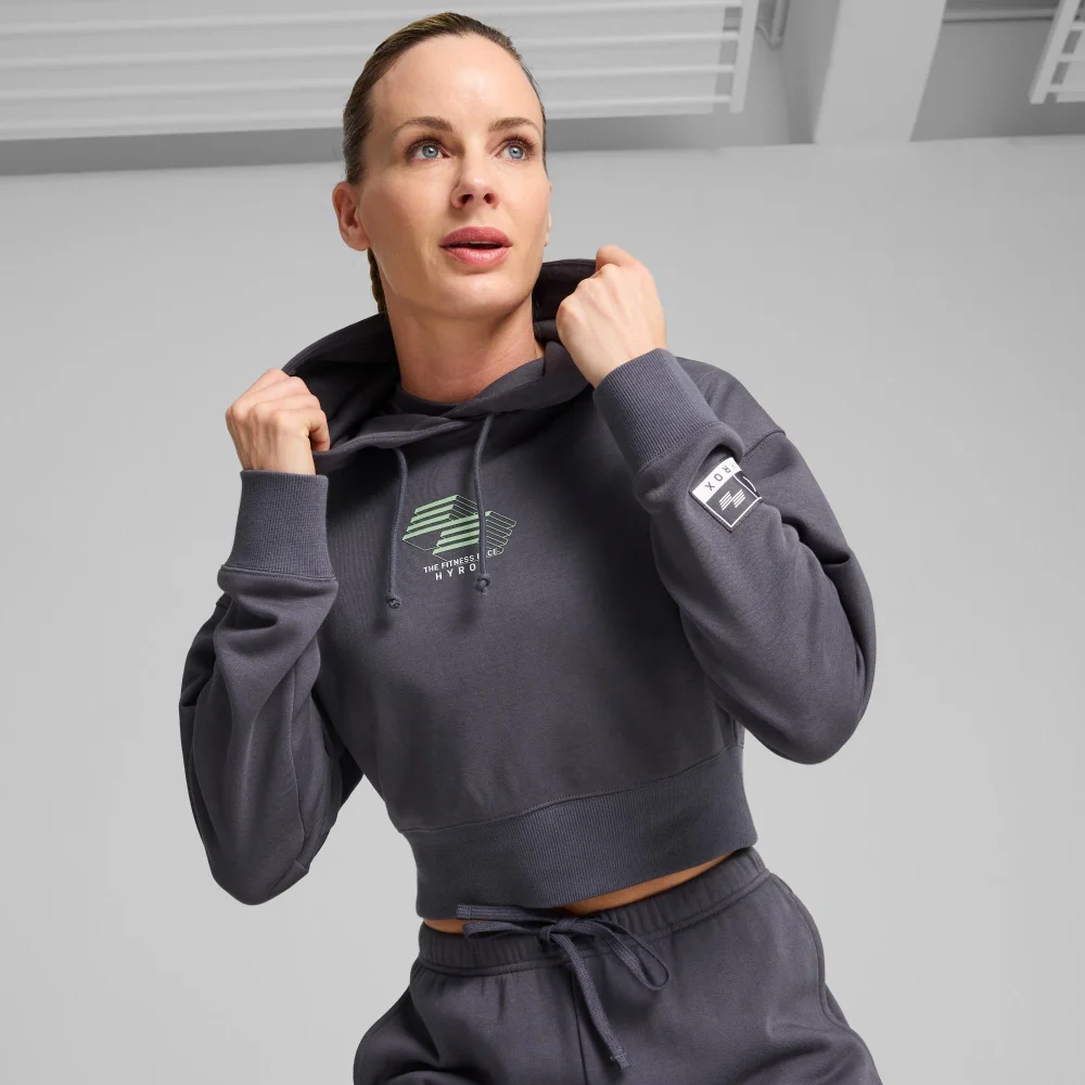 HYROX x PUMA Cropped Hoodie - Grey - M Image 1