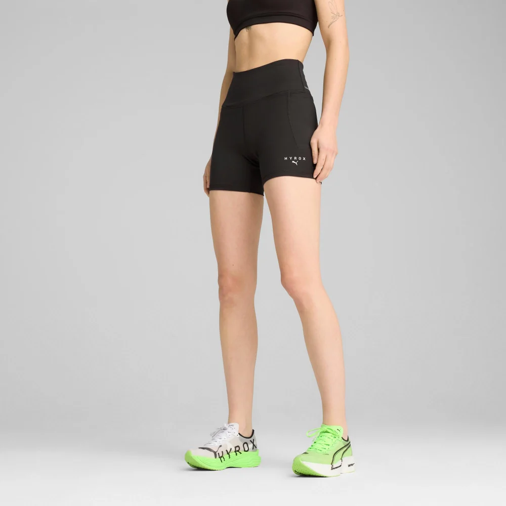 Womens PUMA x HYROX Cloudspun 3" Short Tight - Black - XS Image 1