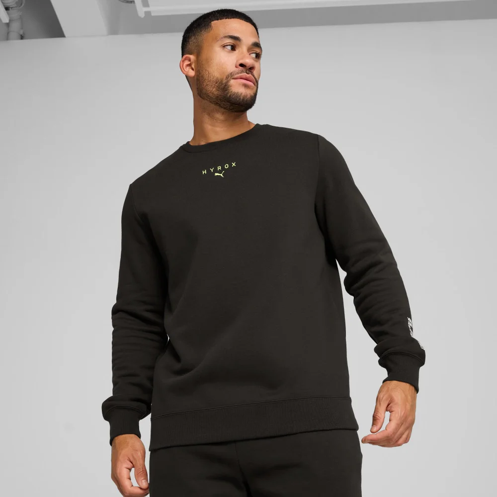 Mens PUMA x HYROX Heavyweight Crew - Black - S Image 1