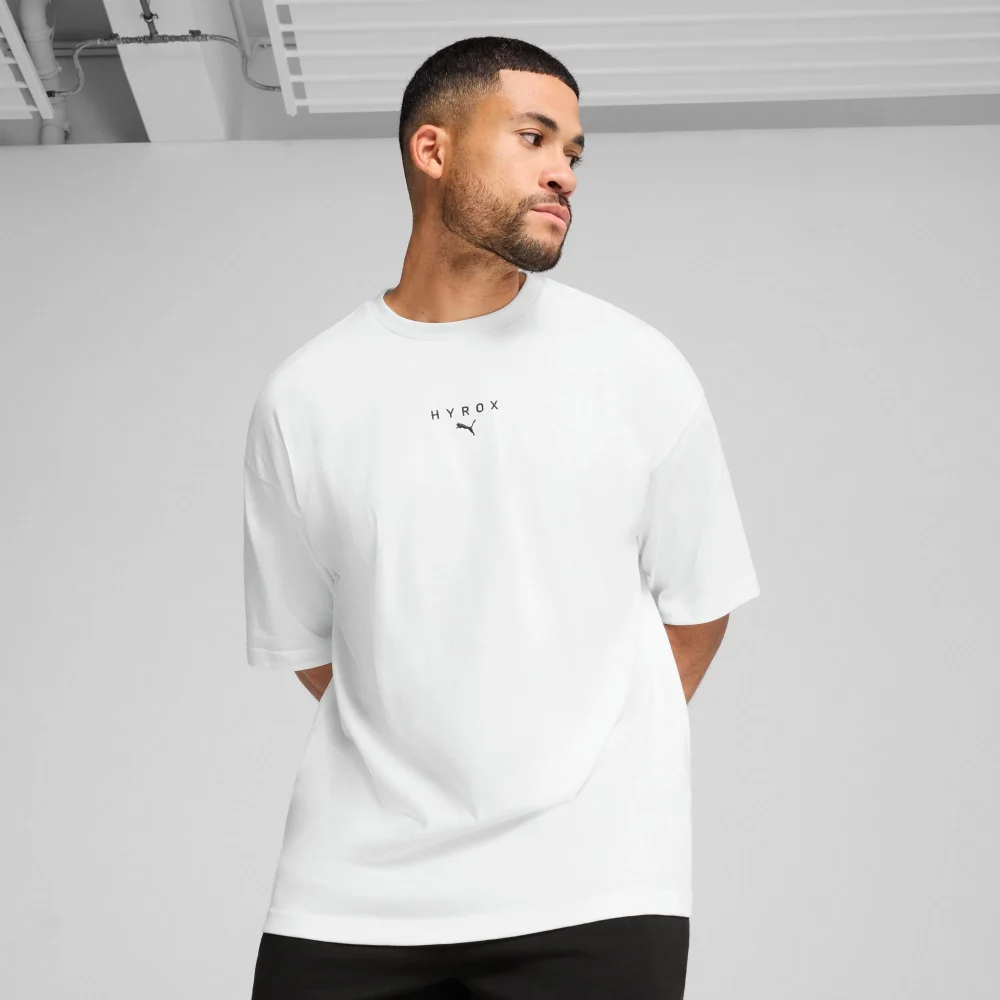 Mens PUMA x HYROX M Oversize Tee - White - S Image 1