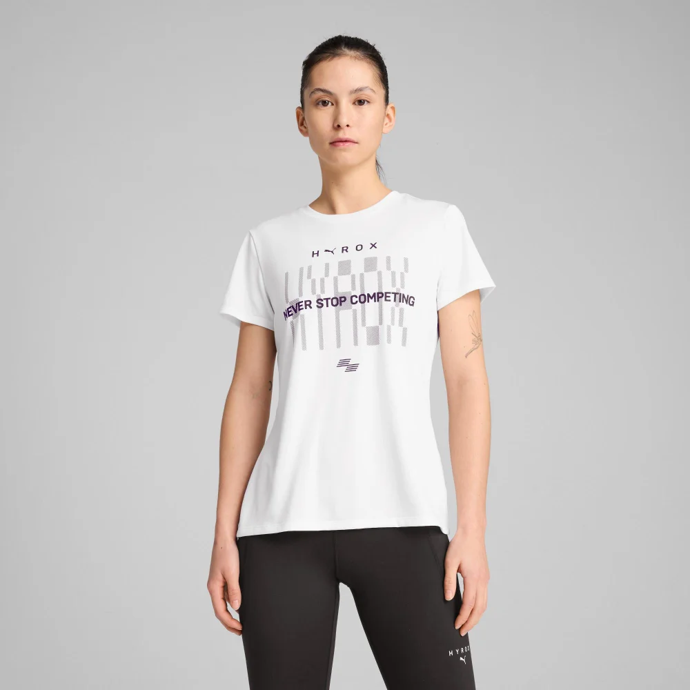 Womens PUMA x HYROX TAD TEE - White - S Image 1