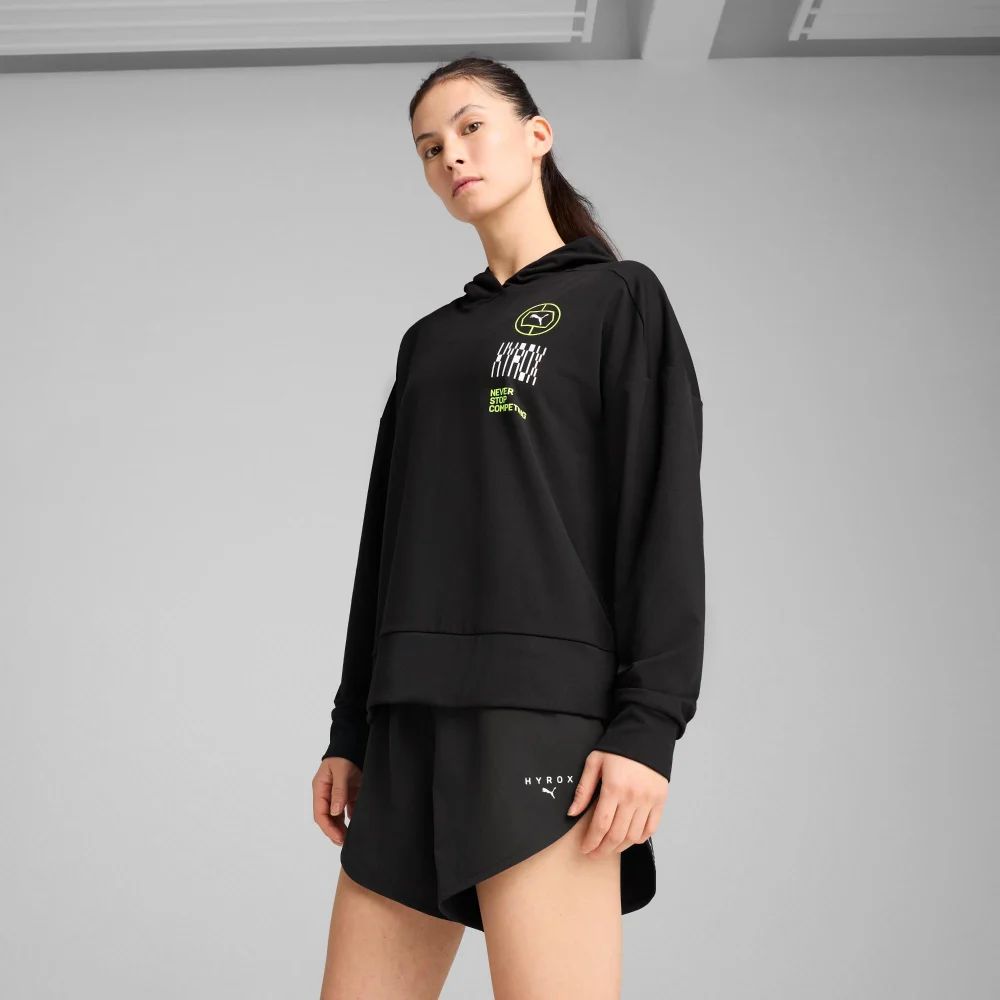 Womens PUMA x HYROX Cloudspun Hoodie - Black - S Image 1