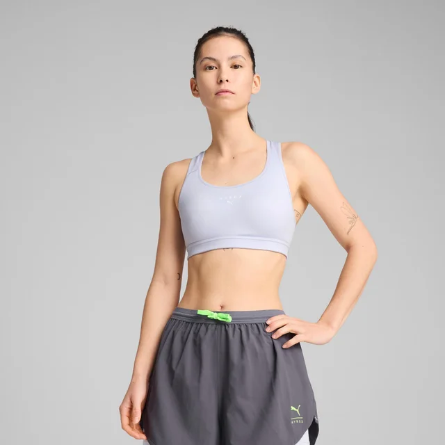 Womens PUMA x HYROX Mid Impact Bra - Blue