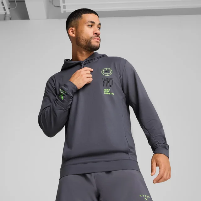 Mens PUMA x HYROX Cloudspun Hoodie - Grey
