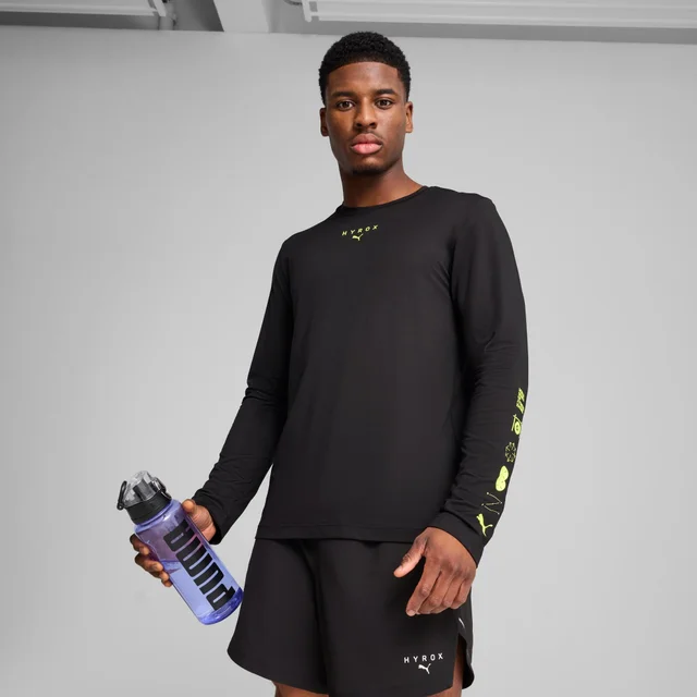 Mens PUMA x HYROX Cloudspun LS Tee - Black