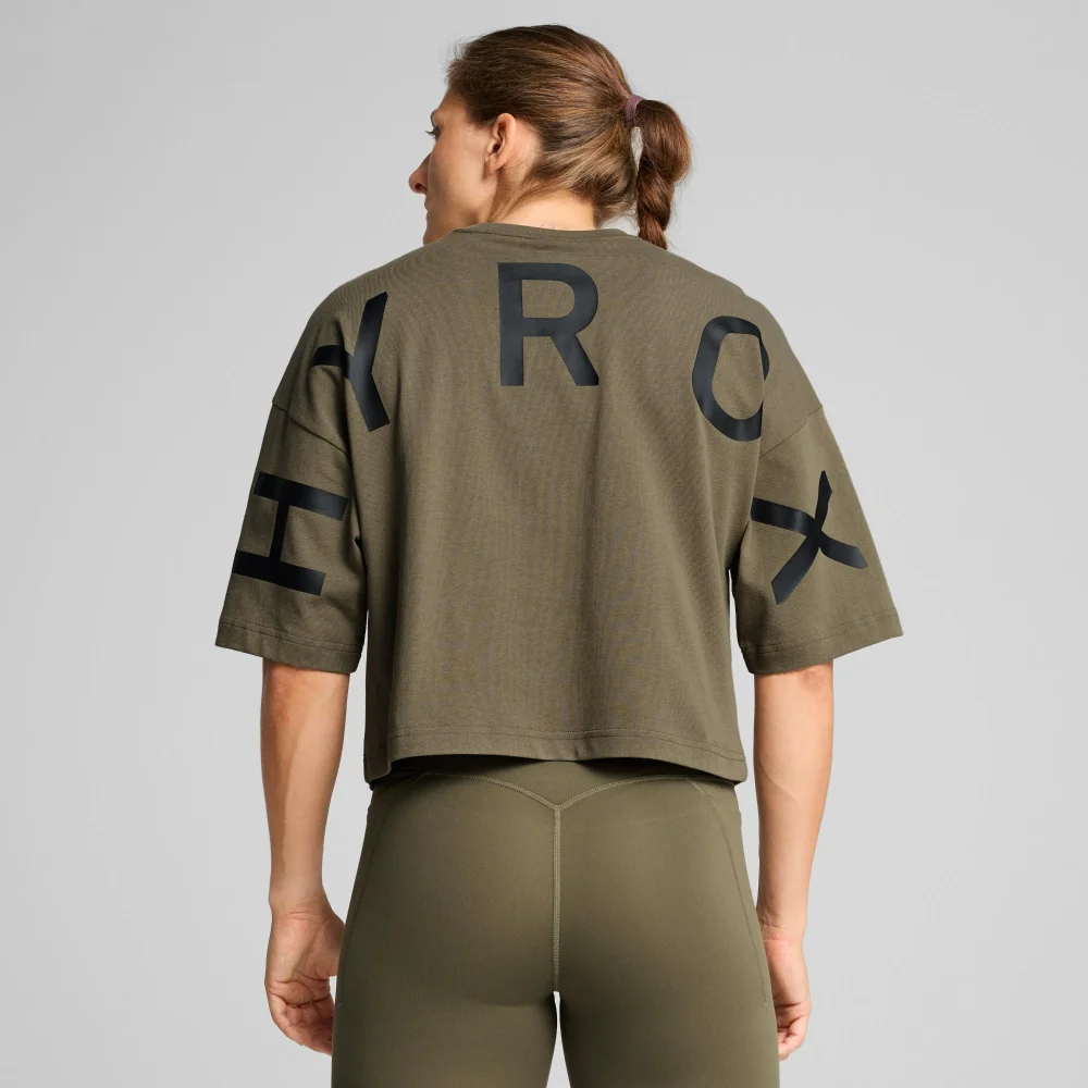 Womens PUMA x HYROX Oversize Tee - Green - S Image 1