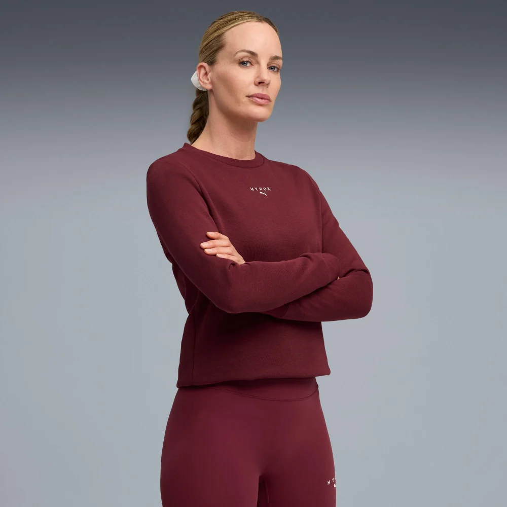 PUMA X HYROX Womens HEAVYWEIGHT CREW - Red - S Image 1