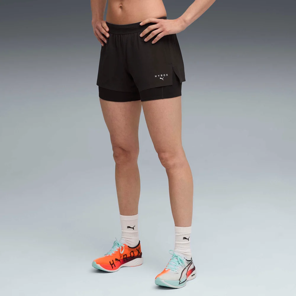 Womens PUMA x HYROX 2IN1 SHORT - Black - S Image 1