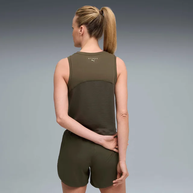 Womens PUMA x HYROX CLOUDSPUN THERMOADAPT CROP TANK - Green