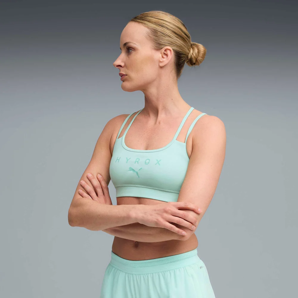 Womens PUMA x HYROX MOVE STRAPPY BRA - Mint - XS Image 1
