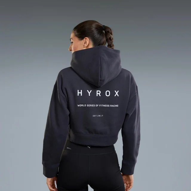 World Cropped Hoodie WOMEN'S - dark grey