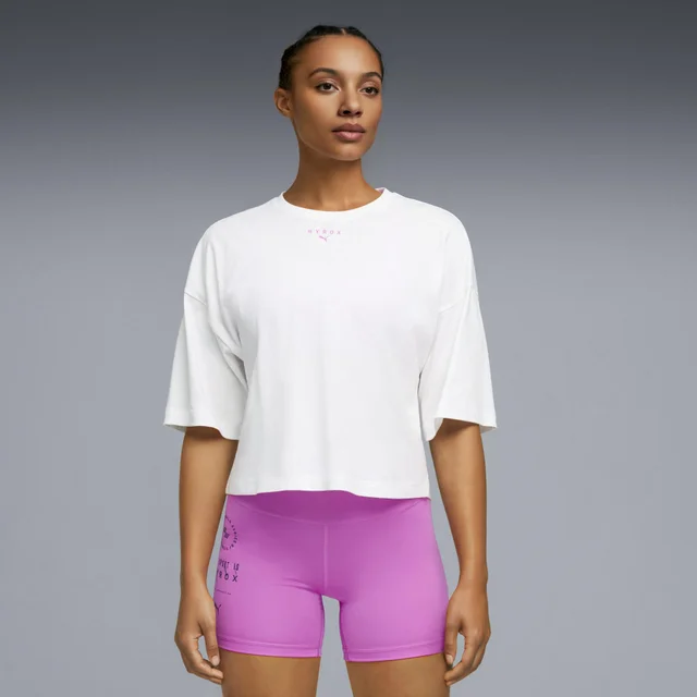 WOMEN'S CROPPED LIFESTYLE TEE - white