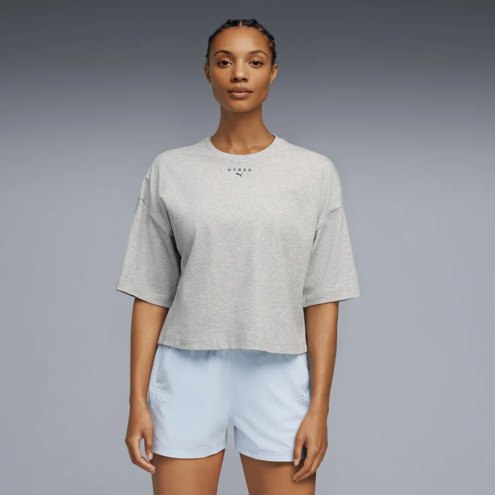 WOMEN'S CROPPED LIFESTYLE TEE - grey - XXS Image 1