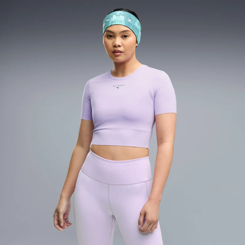 WOMEN'S PWRMODE CROP TEE - purple - XS Image 1