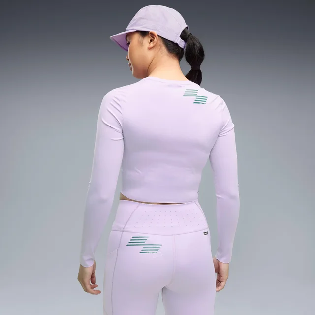 WOMEN'S PWRMODE CROPPED LS - purple