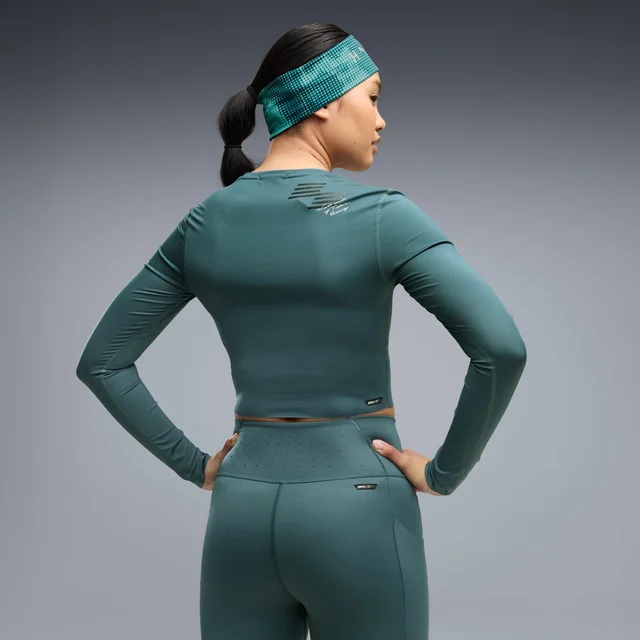 WOMEN'S PWRMODE CROPPED LS - green