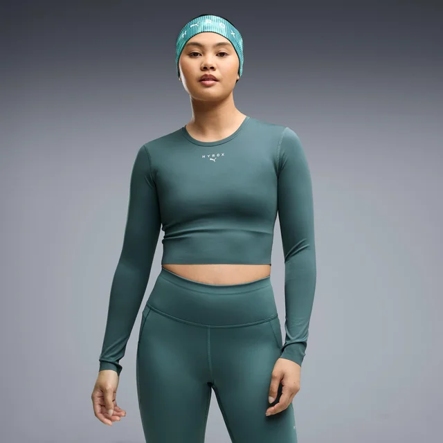 WOMEN'S PWRMODE CROPPED LS - green