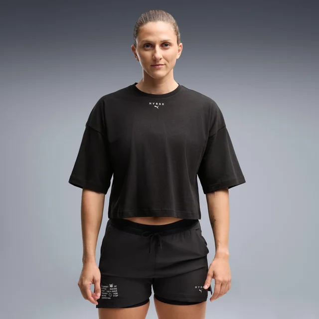 WOMEN'S CROPPED LIFESTYLE TEE - black
